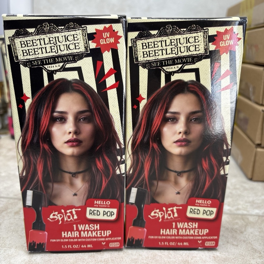2 Boxes Splat Halloween Red Temporary Hair Color Dye Makeup Washes Out